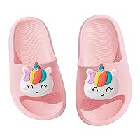 Drecage Bunny Toddler Slides Slipper Unisex Child Boys Girls Slide Sandals for Kids Flip Flops Compfy Shower Slippers Beach Garden Shoes, Unicorn Toddler 9.5-10