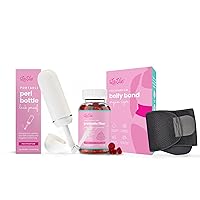 LaVie Postpartum Essentials Bundle: Abdominal Support Binder, Peri Bottle for Postpartum Care, and Fiber Gummies for Women