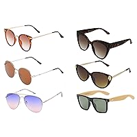 6 Pair of High Fashion Sunglasses with Soft Pouches