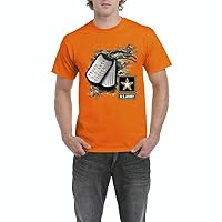 Proud U.S. Army Sister Tag US Army People Army Wives Army Men Men's T-Shirt Tee XXX-Large Orange