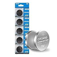 Cotchear 5pcs/Pack CR2450 Coin Battery 550mAh 3V CR 2450 Button Cell Batteries ECR2450 KCR2450 5029LC LM2450 3V Battery for Car Key Remote