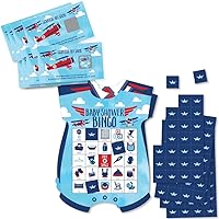 Big Dot of Happiness Taking Flight - Airplane Party Game Set – Vintage Plane Baby Shower Party Game Supplies Kit – Bingo Cards and Scratch-Off Cards Party Virtual Bundle