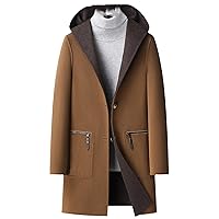 Autumn Winter Double-Sided Wool Trench Coat For Men Mid-Length Hooded Woolen Coats Trend Man Clothing