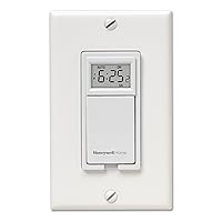 Honeywell Home RPLS730B1000 7-Day Programmable Light Switch Timer, White