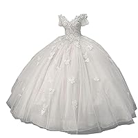 Quinceanera Dress Sparkling Butterfly Long Ball Gown Prom Dress Lace Appliques Party Ball Gown Sweet 15 Dress