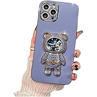 for Samsung Galaxy S24 Ultra, 3D Quicksand Astronaut Stand Bling Phone Case, Unique Bracket, Soft Sparkling Cover, Protective Shell