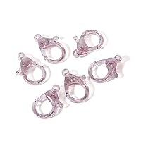 30pcs/Pack Transparent Plastic Lobster Clasps Clips Hooks Cute Lanyard Snap Hooks for Handmade, Toys, Key Rings, Key Chains, DIY Jewelry Making Accessories (Purple)