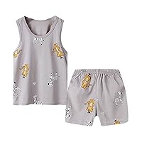 Newborn Baby Boy Shorts Suit Sleeveless Tank Top Vest Elastic Waist Shorts Set 2Pcs Toddler Casual Baby Boy Clothes