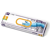 CS Pro 16” Cuff Nitrile Exam Gloves, 50 Count, Small, Powder Free, Disposable, Not Made with Natural Rubber Latex, Longer Cuff, Thicker Glove for Extra Protection