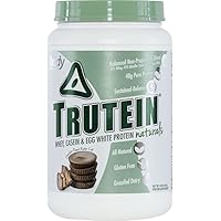 Protein Powder - Trutein Naturals Chocolate Peanut Butter Cup 2lb Whey, Casein & Egg White - Natural Low Carb Keto Friendly Drink - Lean Muscle Builder, Weight Loss, Workout, Recovery