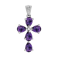 Multi Choice Your Gemstone 925 Sterling Silver Teardrop Cluster Pendant Gift for HER