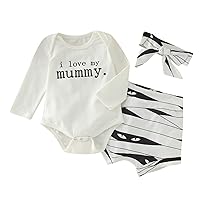 Boy Gift Set Baby Newborn Infant Baby Boys Girls Clothes Set Halloween Costumes Letter Romper (White, 0-3 Months)