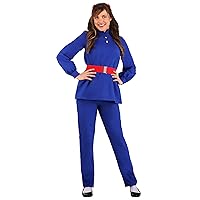 Gum-Chewing Golden Ticket Winner Costume for Women, Violet Pullover Shirt with Matching Pants and Red Belt