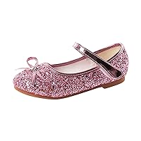 Toddler Girls' Casual Dancing Leather Princess Sandals Hook Loop Pure Color Dress Shoes Soft Sole Single Shoes