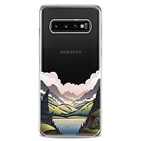 Case Compatible with Samsung S23 S22 Plus S21 FE Ultra S20+ S10 Note 20 5G S10e S9 Nature Landscape Beautiful Gentle Nature Flexible Silicone Cute Lake Canyon Print Slim fit Design Clear Boy