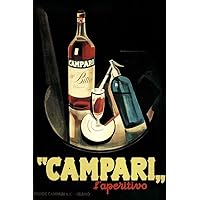 Laminated Marcello Nizzoli Campari Laperitivo 1926 Vintage Advertising Italian Alcohol Liqueur Italy Liquor Amaro Drinking Bottle Decoration Large Dry Erase Sign 36x54