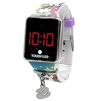 Accutime Skechers Multicolor Digital Touch Quartz Watch with Red Digital Display, Multicolor Graphic Silicone Strap & Hanging Charm for Unisex Kids (Model: SKE4031AZ)