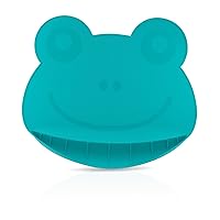 Nuby Sure Grip Miracle Frog Mat with Food Pouch - BPA-Free Toddler Suction Plate - 6+ Months - Aqua