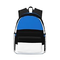Flag Of Estonia Print Backpack For Women Men, Laptop Bookbag,Lightweight Casual Travel Daypack