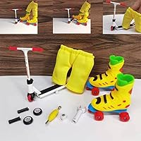 Mini Alloy Finger Scooter + Ice Skates + Pants + Tools Model Toy Finger Scooter(SP-3)