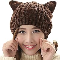 Cute Woollike Knitted CAT Kitty Ears Women Lady Girl Headgear Crochet Christmas Hats