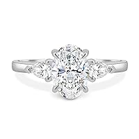 Kiara Gems 3 TCW Oval Infinity Accent Engagement Ring Wedding Ring Eternity Band Vintage Solitaire Silver Jewelry Halo-Setting Anniversary Praise Vintage Ring Gift