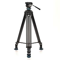Benro KH26PC Video Tripod with Head, 15lb Payload, Continuous Pan Drag, Anti-Rotation Camera Plate (KH26PC)