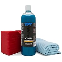Optimum ONR, Microfiber Car Drying Towel, and BRS - Big Red Sponge Car Cleaning Kit, 32 oz. No Rinse, Car Drying Towel, and Car Wash Sponge for Detailing Cars, Trucks, Motorcycles, and More