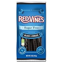 Red Vines Black Licorice Sugar Free Vines - 5 oz. bag, 12 per case