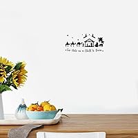 for Unto Us A Child is Born Quote Wall Decal Peel and Stick Christmas Baby Jesus Motivational Wall Sticker Wall Decoration for Refrigerator Nursery Family Outdoors Vinyl Gifts