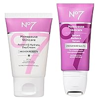 Hydrating Menopause Facial Bundle - Includes Menopause Skincare Protect & Hydrate Day Cream & Instant Radiance Face Serum for Aging Skin - 2-Piece Skincare Set for Face
