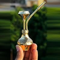 Portable Mini Brass Golden Vintage Min Hookahs Antique Style Hookahs For Shops And Home Office Decor Showpiece | Indian Vintage Handmade Gifts for Boyfriend Father Husband or friends
