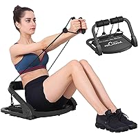 MBB 22 In 1 Foldable Ab Crunch Machine Automatic Rebound Abdominal Sit-up Exercise Equipment for Home Gym Strength Training with Removable Resistance Bands Abs and Full Body Workout，4 Strength Adjustment