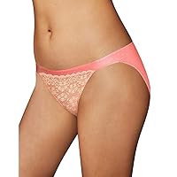 Women's One Fab Fit String Bikini Panties with Lace & Mesh