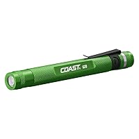COAST® G20 Inspection Beam LED Penlight with Adjustable Pocket Clip and Consistent Edge-To-Edge Brightness, Green, 54 lumens