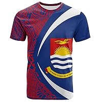 Mens 3D Print T Shirt Funny Cool Graphic Tees for Men Young Trendy - Coat of Arms of Kiribati and Lauhala Circle