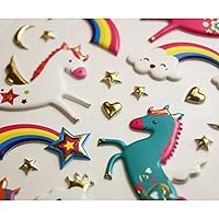 Stickers - Foam - Unicorn & Rainbow - Glitter