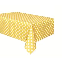 2 Pcs Disposable Table Cover Polka Dots Plastic Tablecloth Thickened Rectangle Tablecover for Kitchen Picnic Wedding Birthday Party Baby Shower Catering Events, 54