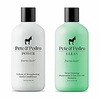Pete & Pedro POWER & CLEAN Hair Care Set | Strengthening Pro-Vitamin B5 Conditioner and Tea Tree Oil Shampoo For Men & Women | As Seen on Shark Tank, 8.5 oz. Each