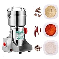 Electric Grain Mill Spice Herb Grinder Handheld Adjustable time High Speed Pulverizer powder machine For Spice herbs grains coffee rice corn sesame soybean (700g Swing Type)