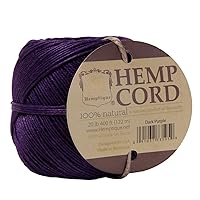 Hemptique 100% Natural Hemp Cord Ball - 122 Meter Hemp String - Biodegradable 1mm Cord Thread for Jewelry Making, Macrame, Greeting Cards & More - Dark Purple, Single Pack