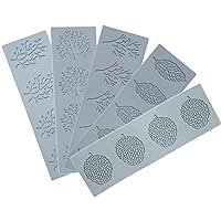 Fondant Molds 5pcs Leaf Silicone Molds 3D Coral Branch LeavesLace Pad Cake Mold, Chocolate Molds, Non-stick Polymer Clay Molds for Making Sugar Craft, Wax, Gum Paste, Cupcakes, Gray 11.8x3.93