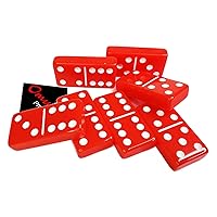 Games | Acrylic Double 6 Jumbo Dominoes Set | Color: Glossy Red