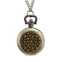Yellow Bee Vintage Pocket Watch Arabic Numerals Scale Quartz with Chain Christmas Birthday Gifts