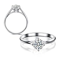 10/14/18k Solid Gold Engagement Fine Ring, 0.5ct Moissanite Solitaire Ring for Women Bridal Bridal Wife