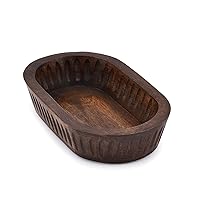 Mango Wood Decorative Bowls for Home Décor, Decorative Long Wooden Bowl for Table Centerpiece (10
