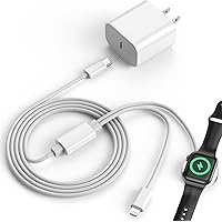 Upgraded USB-C Charger for Apple Watch, [MFi Certified] 2-in-1 iPhone and Magnetic Watch Charger Cable 3.3FT with 20W Fast USB Wall Charger for i-Watch Series SE/9/8/7/6/5/4/3/2/1, iPhone 14/13/12/11