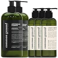 Hand Wash & Anti Thinning Shampoo, Conditioner Bundle (5 Items), Sulphate, Paraben & Cruelty Free, Organic, Vegan, Plant-Based, Bergamot, Rosemary Scent, Kino Tree & Ginseng DHT, All Hair, Men & Women