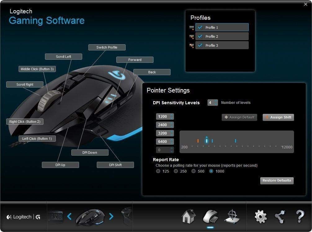 (Renewed) Logitech G502 Proteus Core Tunable Gaming Mouse with Fully Customizable Surface, Weight and Balance Tuning