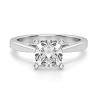 Riya Gems 1.80 CT Cushion Moissanite Engagement Ring Wedding Eternity Band Vintage Solitaire Halo Setting Silver Jewelry Anniversary Promise Vintage Ring Gift